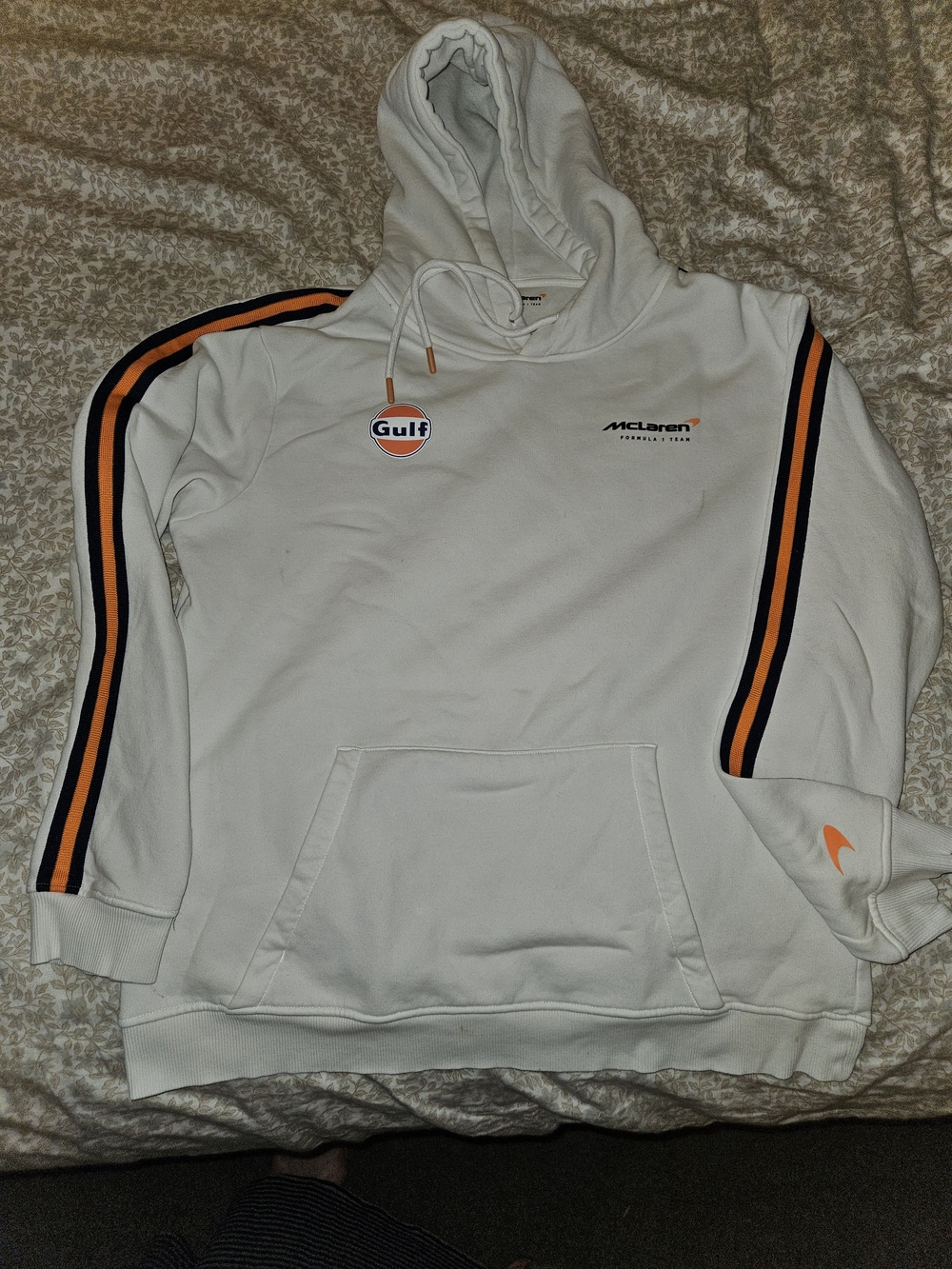 McLaren Gulf White Hooded Pullover with Racing Stripe